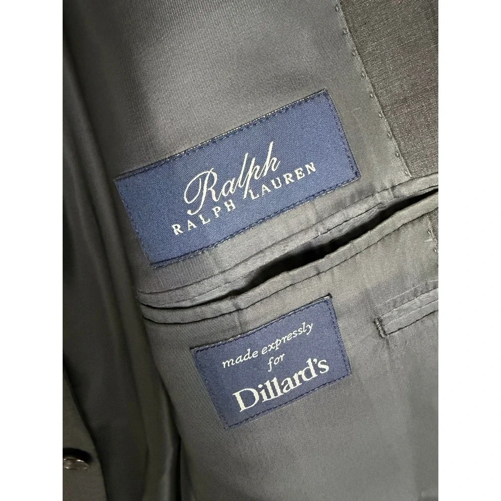 Ralph Lauren Mens Grey Windowpane Two Button Blazer Sport Coat 48R Dillard's